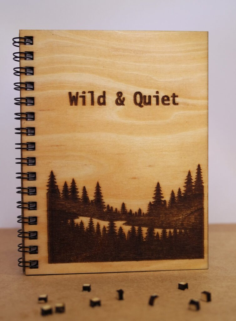 Wild & Quiet Forest Pocket Notebook - Hand-finished basswood