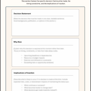 PMfluence Decision Brief -first page image