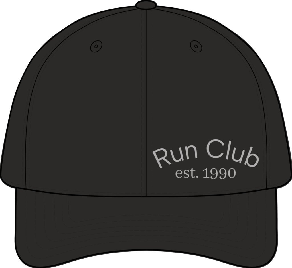 Run Club Nylon Performance Cap – Lightweight Athletic Hat with “Run Club est. 1990” Embroidery